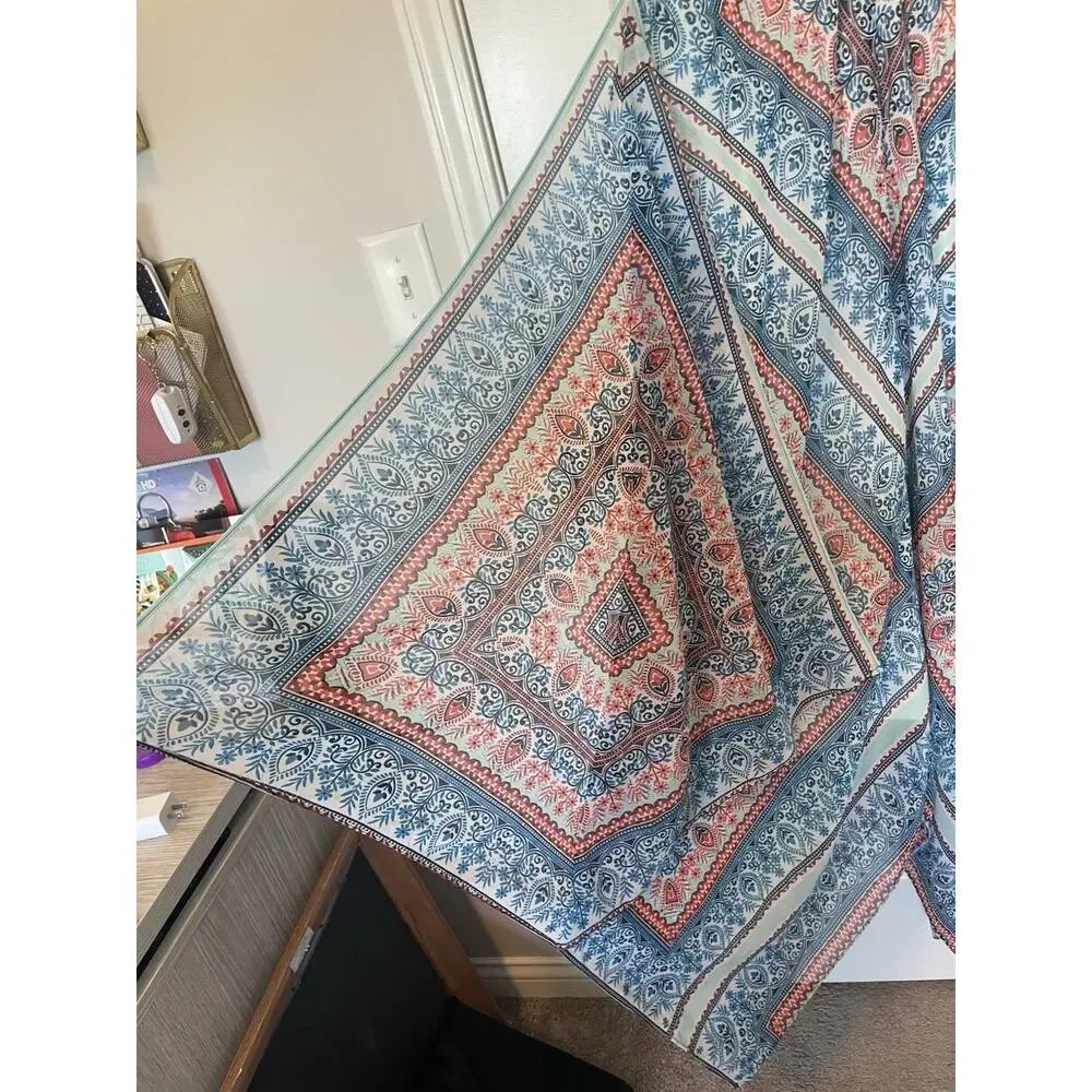 John Paul Richard Colorful Boho Midi Maxi V-Neck Handkerchief Kaftan Large Dress - Picture 6 of 11